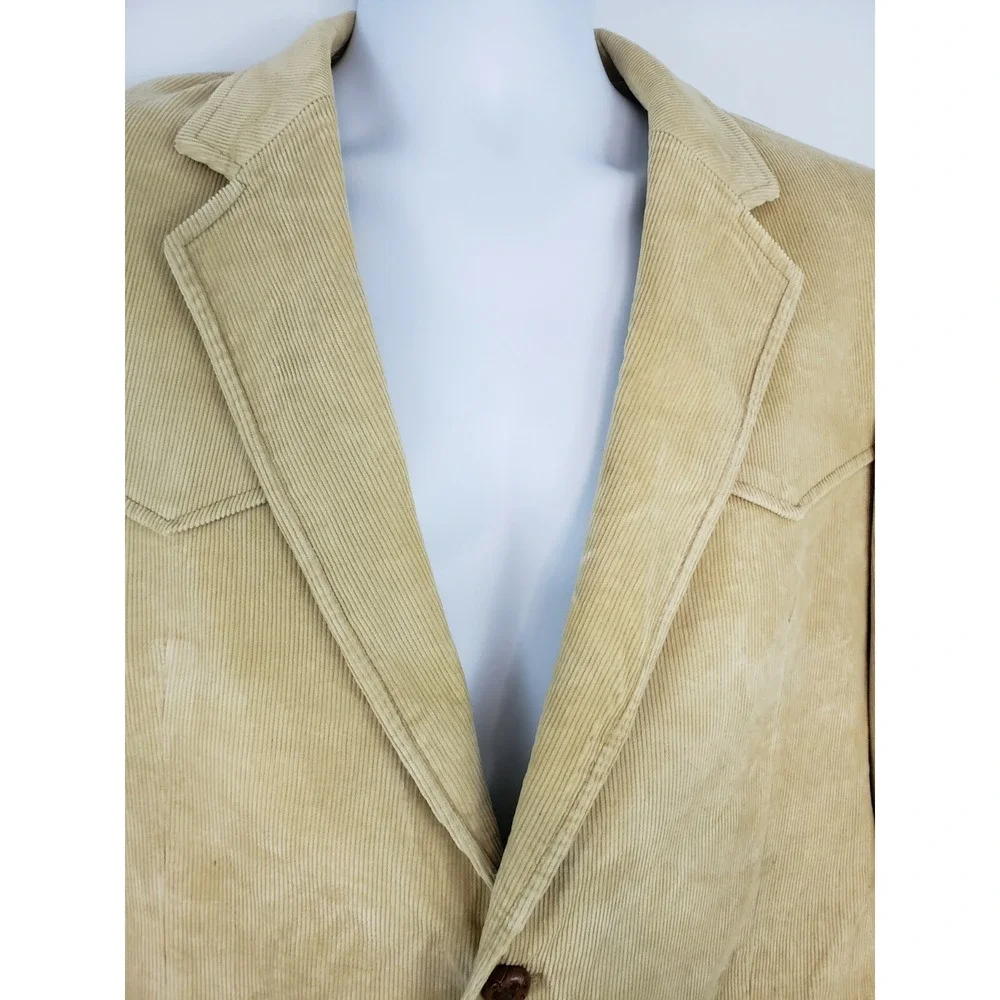 CCC Western Wear Men's Tan Corduroy Jacket Coat size L 42 Made in Poland X48